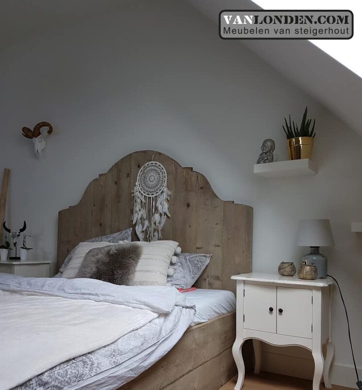 Steigerhouten tweepersoonsbed Annelotte