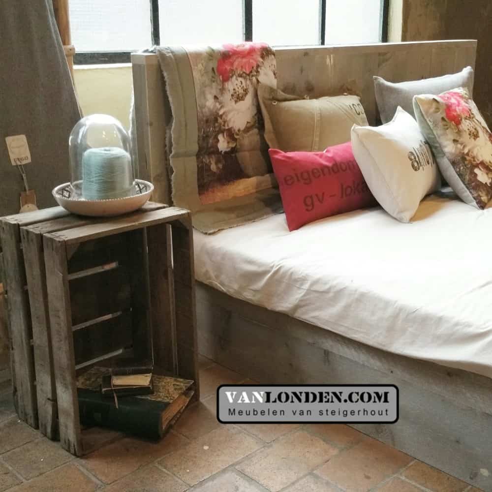 Steigerhouten tweepersoonsbed Joshua