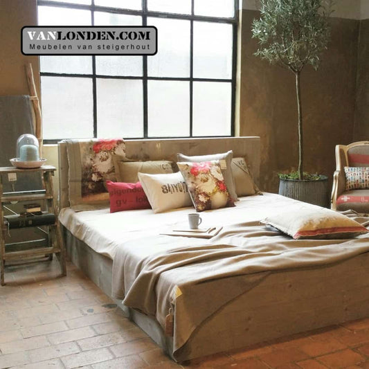 Steigerhouten tweepersoonsbed Joshua