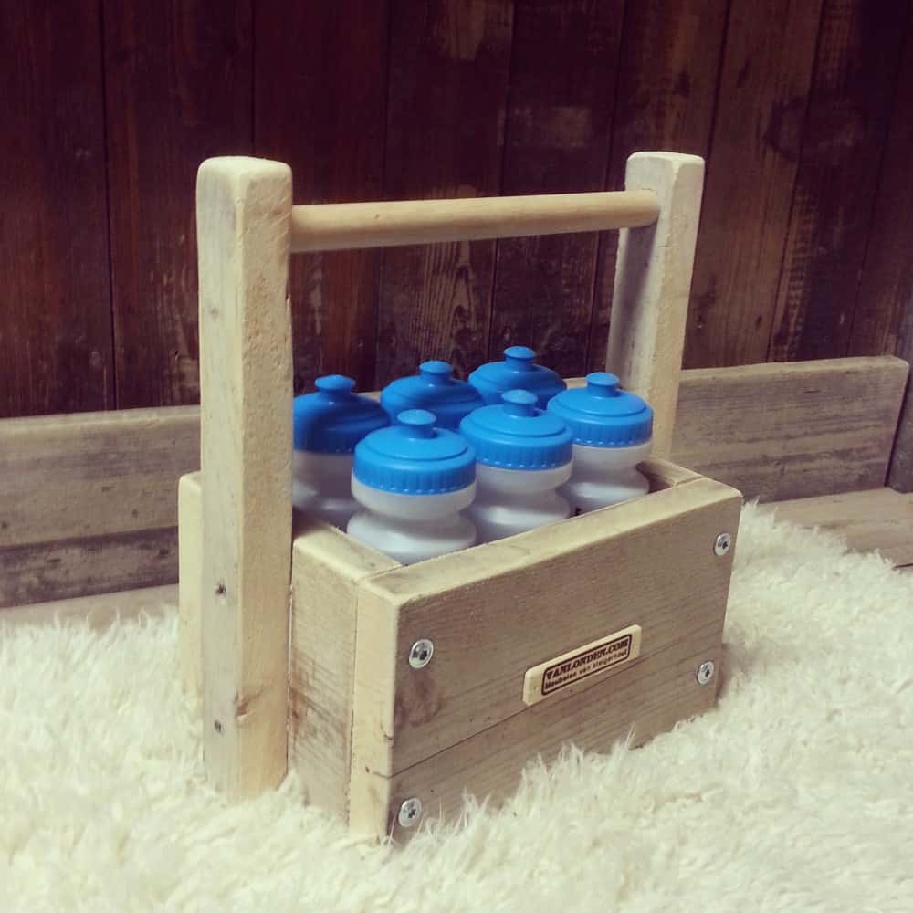 Steigerhouten bidonhouder Ben