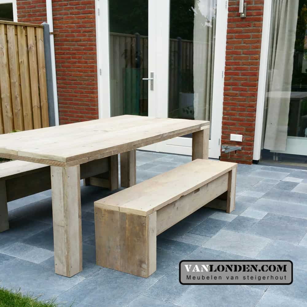 Actieve zitbank van steigerhout Leah