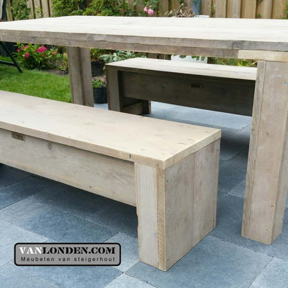 Actieve zitbank van steigerhout Leah