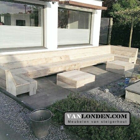 Steigerhouten U bank / hoekbank Bruce
