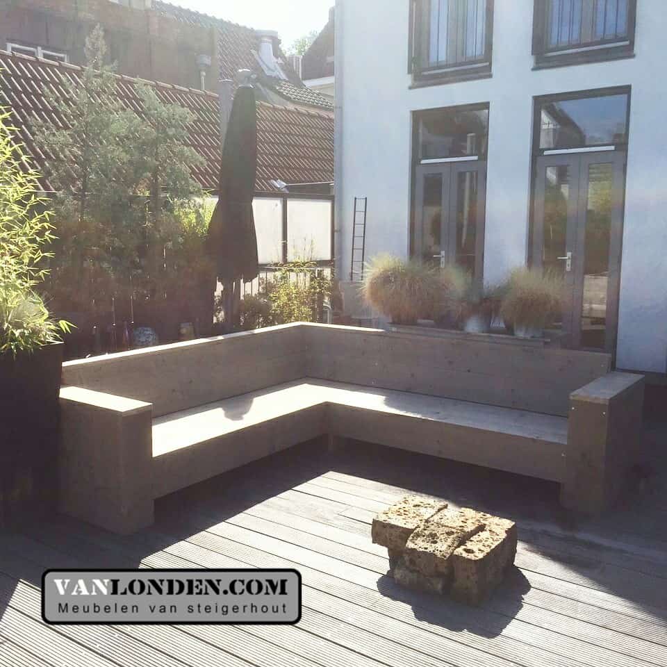 Steigerhouten hoekbank Fedde