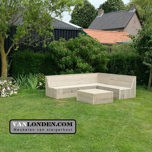 Steigerhouten hoekbank Frans