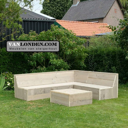 Steigerhouten hoekbank Frans
