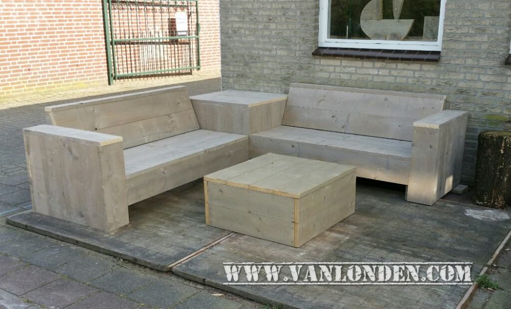 Steigerhouten hoekbank Maxim