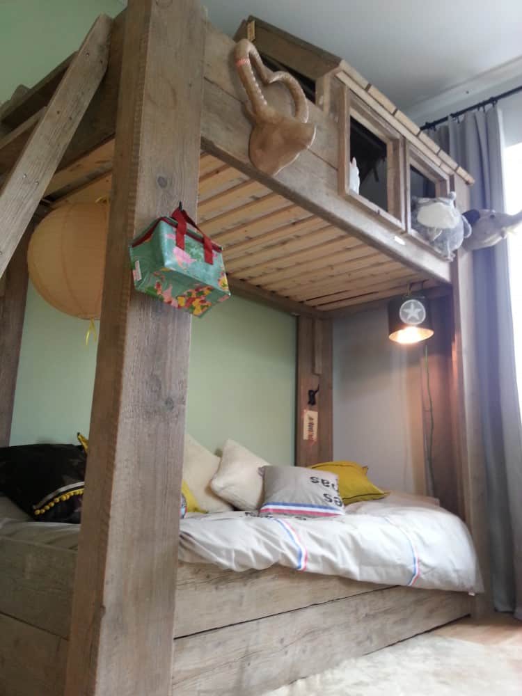 Steigerhouten stapelbed Finn