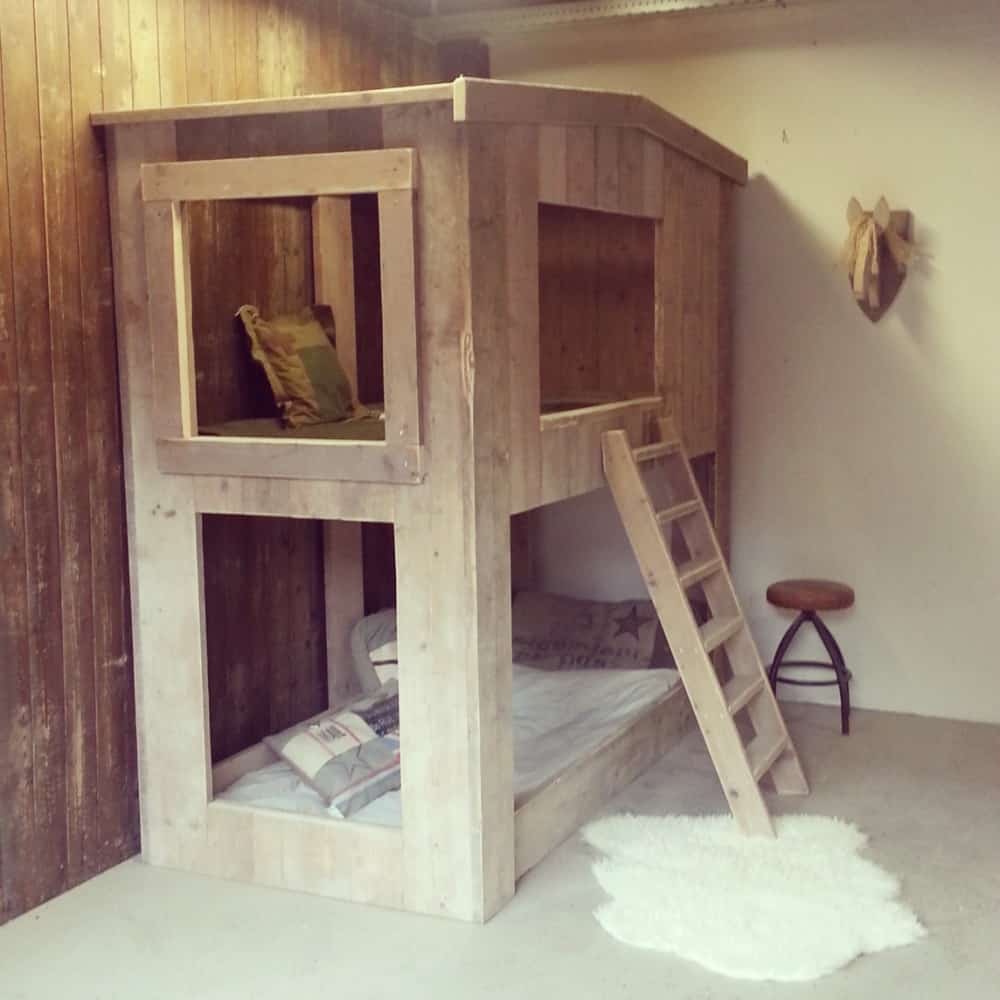 Steigerhouten stapelbed Mara