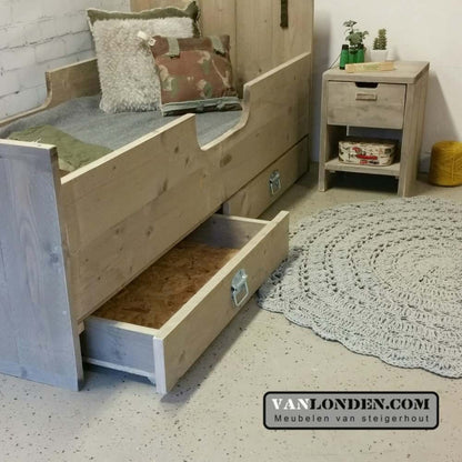Steigerhouten kinderbed met lades Chira