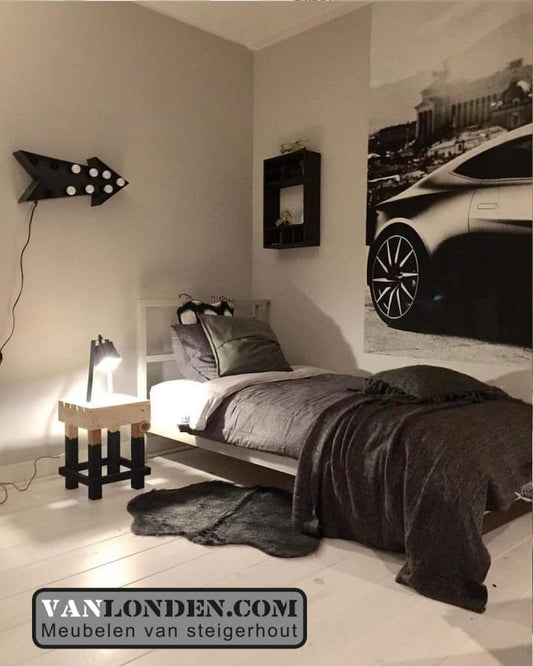 Steigerhouten krukje- nachtkastje Ezra