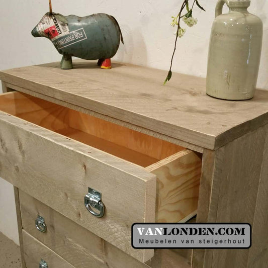 Steigerhouten ladekast Lucy