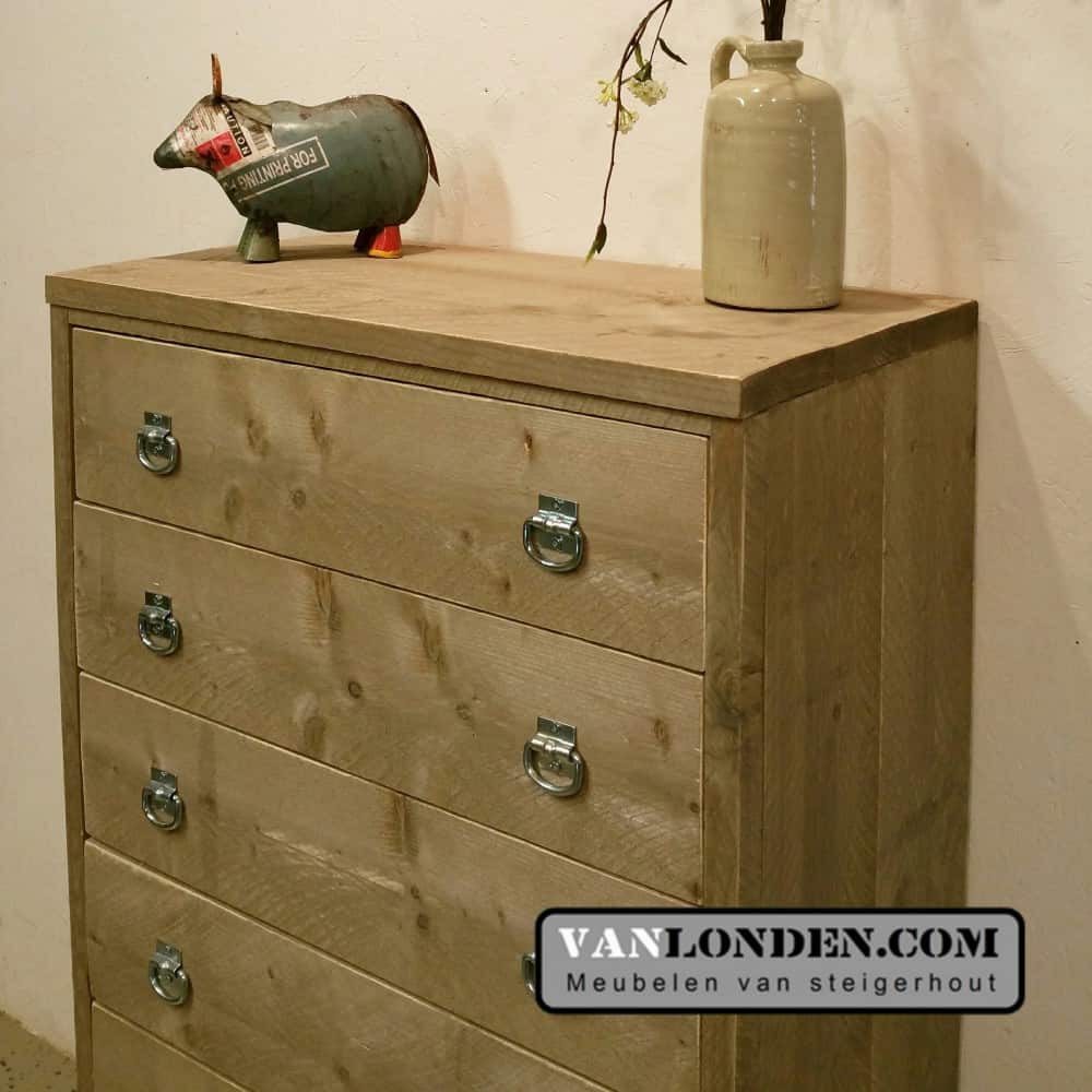Steigerhouten ladekast Lucy
