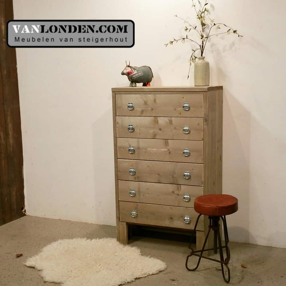 Steigerhouten ladekast Lucy