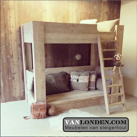Steigerhouten stapelbed Lana