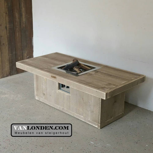 Steigerhouten vuurtafel Vincent