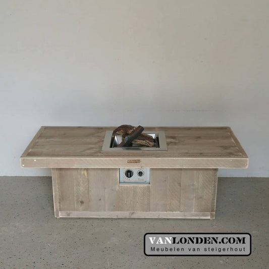 Steigerhouten vuurtafel Vincent