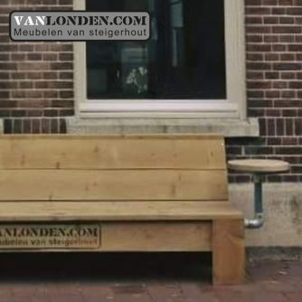 Steigerhouten terras gevelbank Dirk Jan
