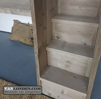 Steigerhouten hoogslaper met bureau Lindsey