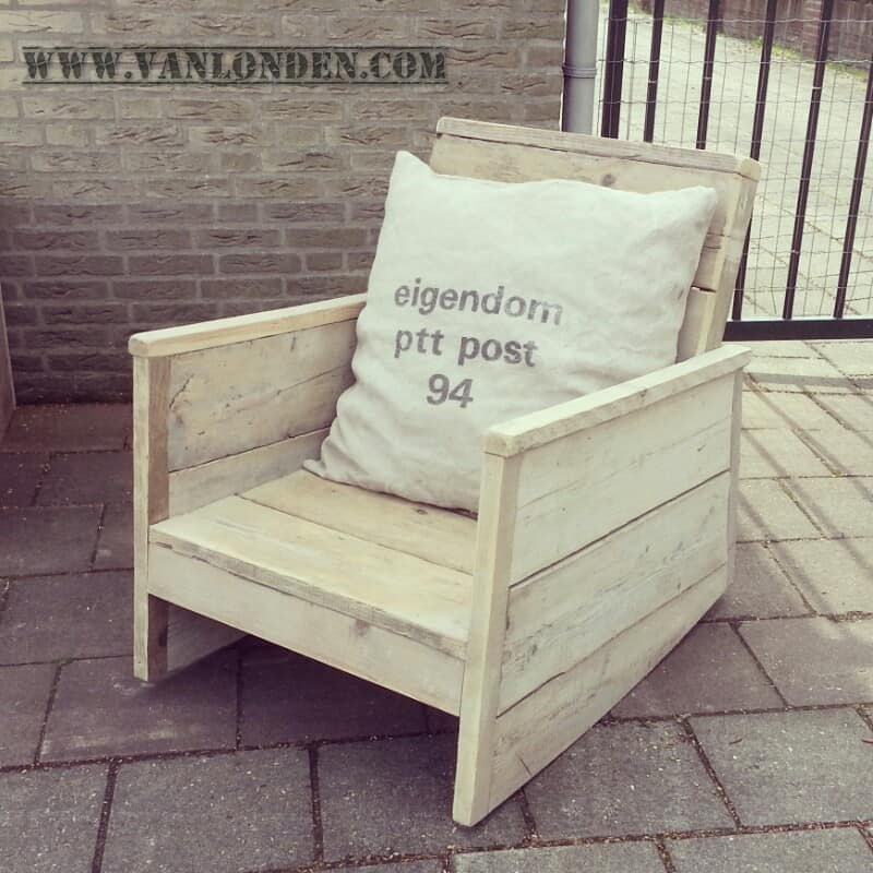 Steigerhouten schommelstoel Twan