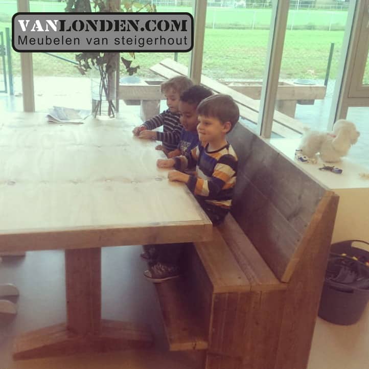 Actieve zitbank van steigerhout Jill
